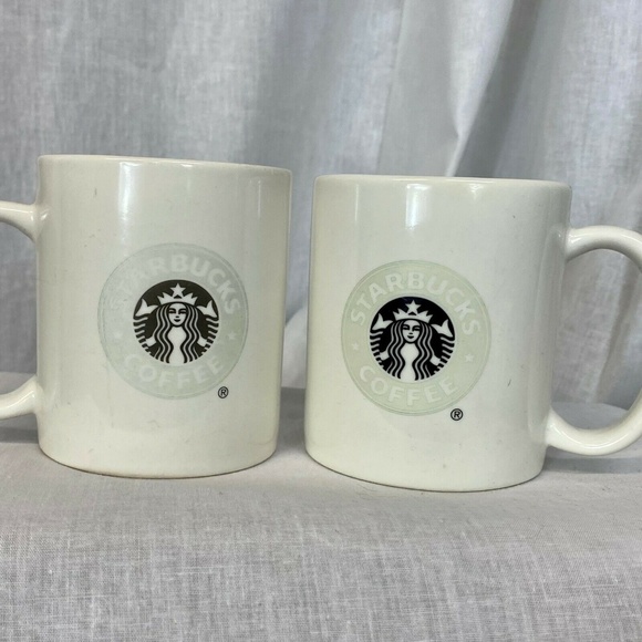 Set of 2 Starbucks Coffee Mug Gray Mermaid Logo 20 - Picture 8 of 8